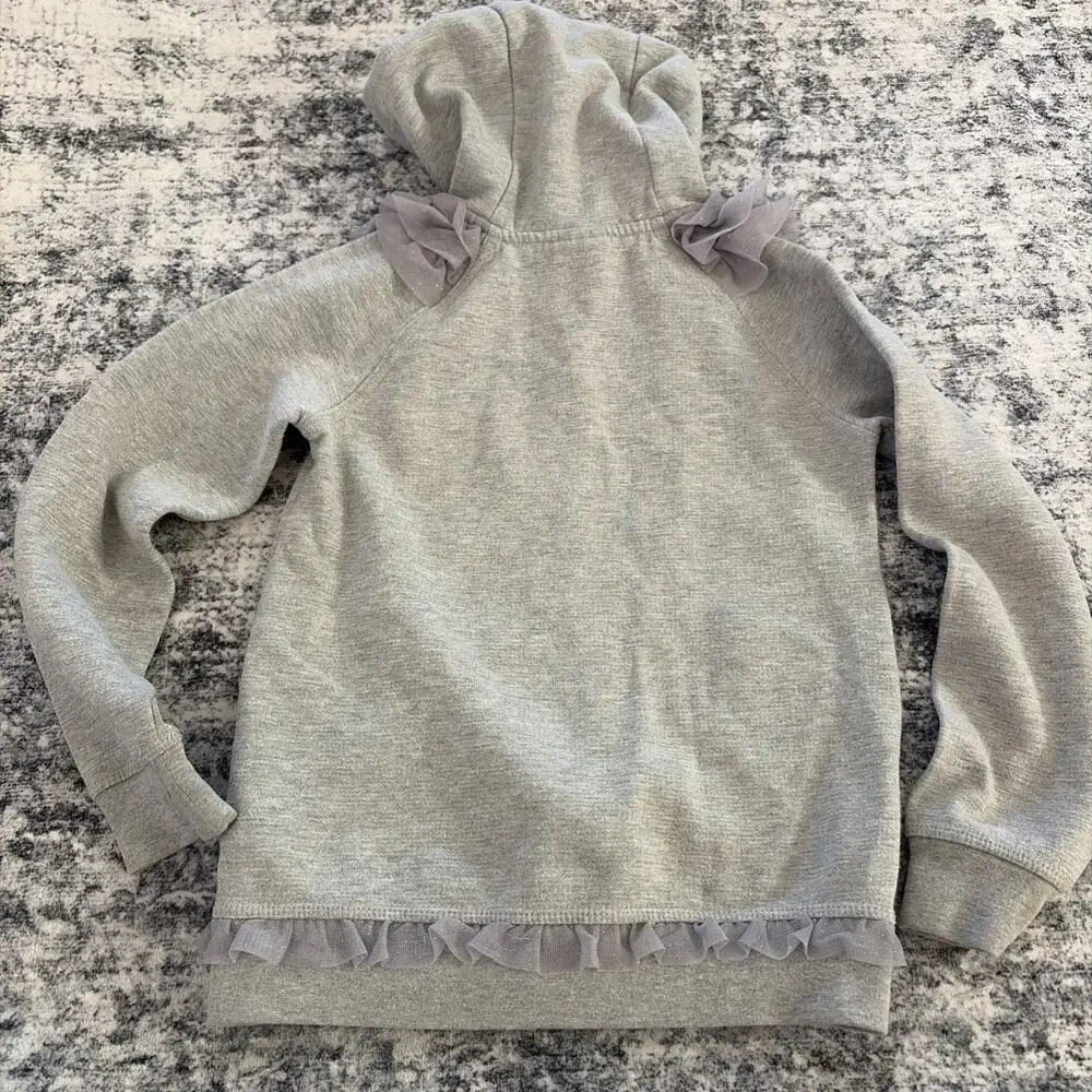 Disney Store Frozen Girls Sz 7/8 Hoodie Snowflakes Sweater‎ Glitter Rhinestones
